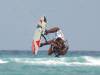 Andrew Davis, Jamaica's top kiteboarder, shows off